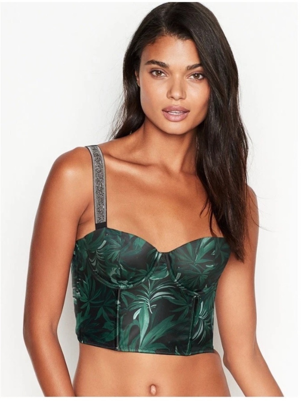 Victoria's Secret Black-Trim Mint Green Bustier Top